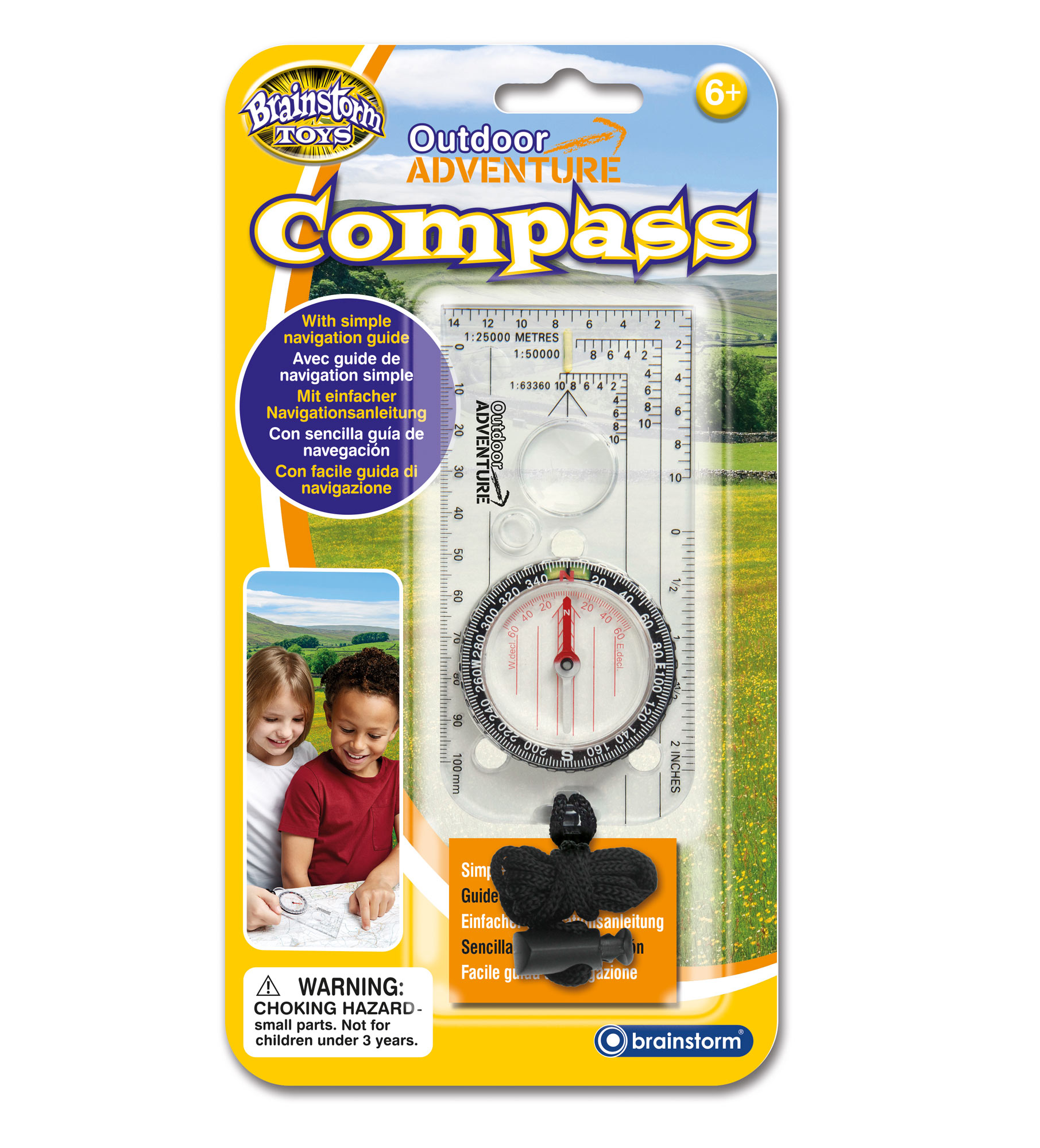 Children's Compasses for Camping Break-Away Neon Lanyard Hiking and Exploring Sun Company Wildlife Compass for Kids 