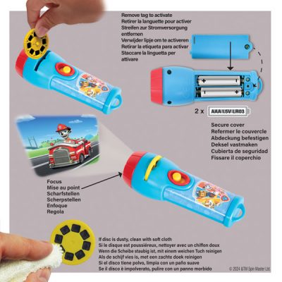 Lampe Torche Projecteur Paw Patrol - Avec 24 Images à Projeter Pour Enfants