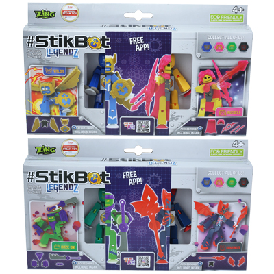 Stikbot Monsters - Complete Set of 6, Clear Colors