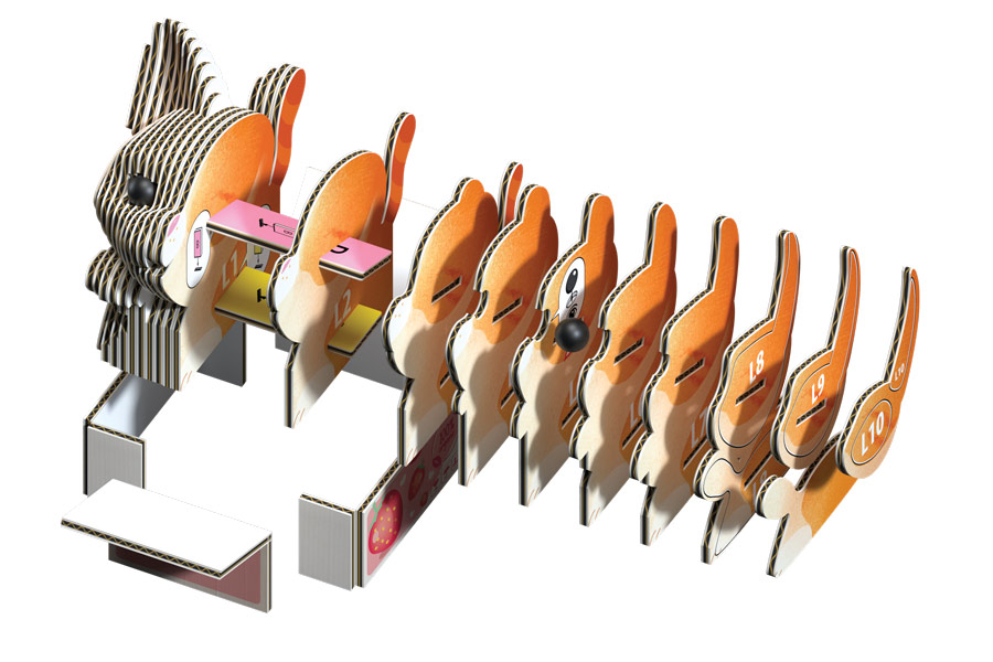 EUGY DC000 Cat Moka - Modello 3D In Cartoncino Da Costruire, Gioco Creativo Ecologico